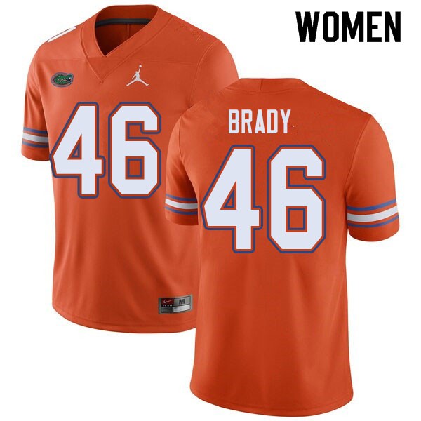 Jordan Brand Women #46 John Brady Florida Gators College Football Jersey Orange